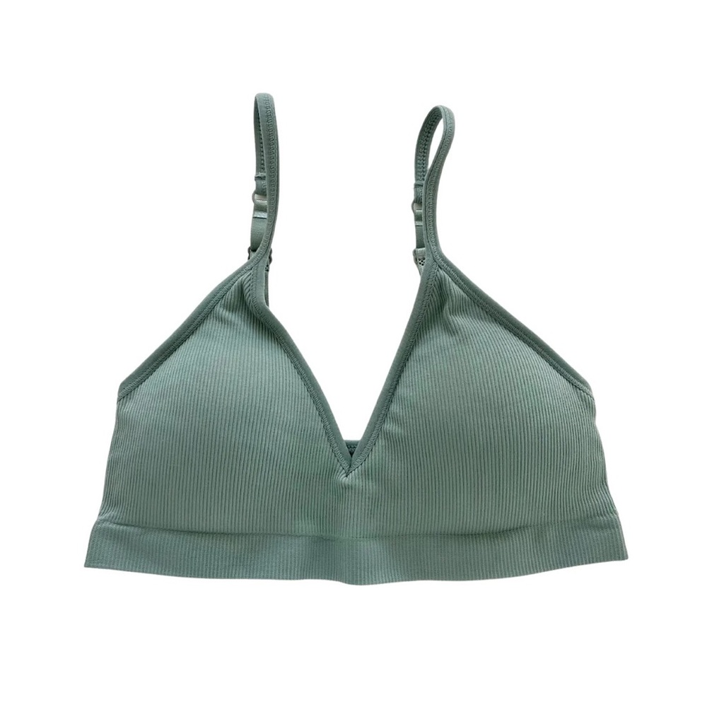 NWT Sage Triangle Ribbed Seamless Bralette